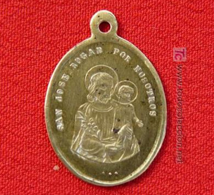 St Joseph Spanish medal offered for sale on the internet in 2017