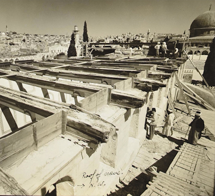 IAA photo of the exposed Temple beams