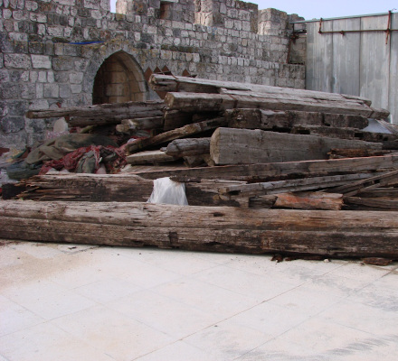 Ancient beams on the Temple Mount