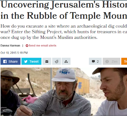 Haaretz heading - Uncovering Jerusalems History in the Rubble of Temple Mount