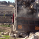 ארועי השבוע האחרון - משאית שופכת אבנים ועפר מהר הבית